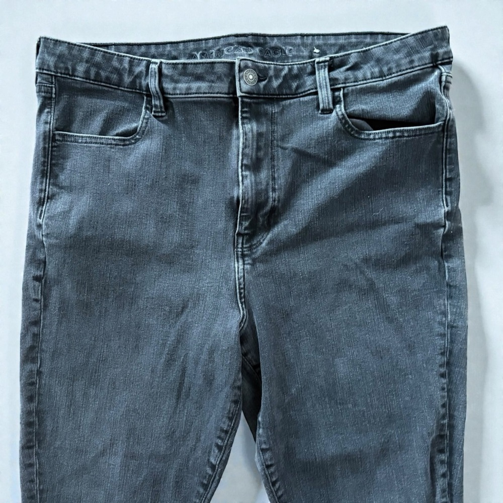 American Eagle Outfitters Black Denim Women’s 18 Super High Rise Jeggings - Picture 3 of 10